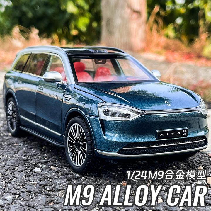 赛力斯问界M9合金车模1/24转向避震玩具仿真汽车模型男孩收藏摆件