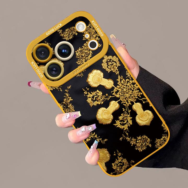 国风葫芦宝相纹适用苹果17pro手机壳iphone16promax硅胶软套15por