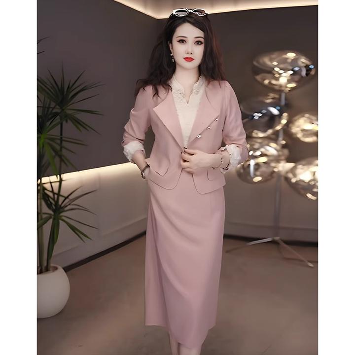 两件套西装外套+连衣裙2025秋季新款气质优雅女人味高级百搭套装