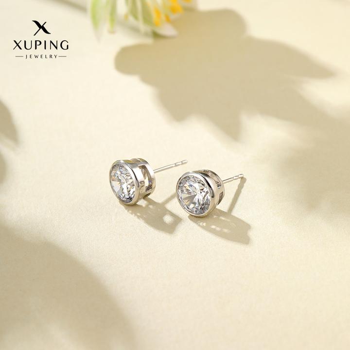 XUPING/旭平首饰 合金合成锆石耳饰 秋上新好礼简约泡泡百搭耳钉