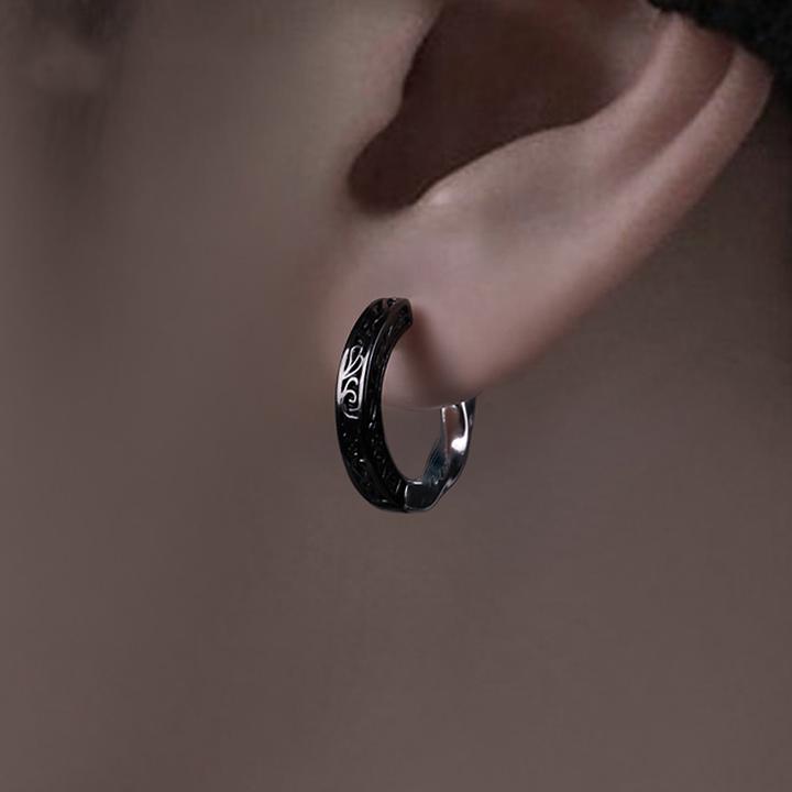 合金耳饰 耳环唐草莫斯乌比环设计感小众复古国潮耳圈耳饰男耳饰