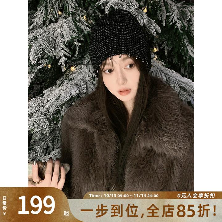 A美洋MEIYANG 铜铃针织帽 时髦加分~混纱反光丝异域风情铃铛冷帽