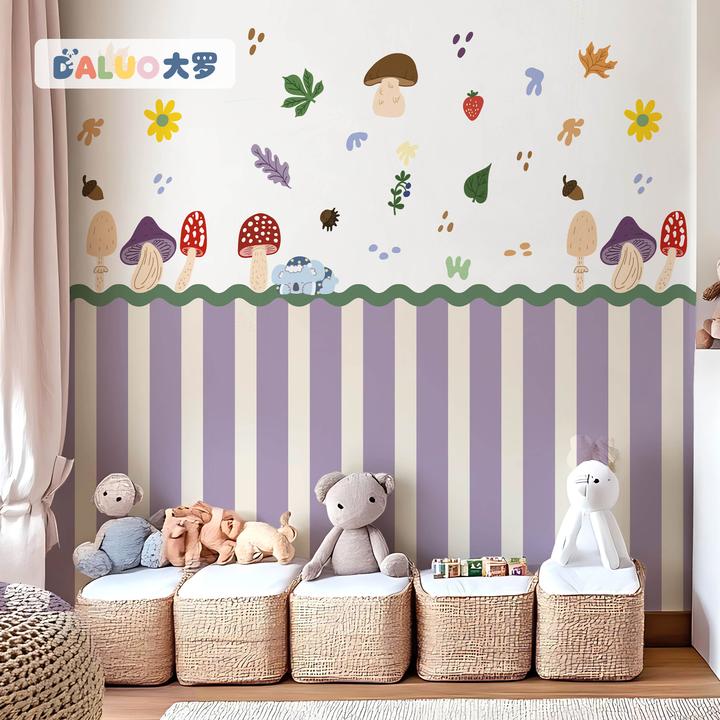 儿童房床围墙贴高级感不伤墙卧室墙面布置装饰贴墙纸自粘遮丑防潮