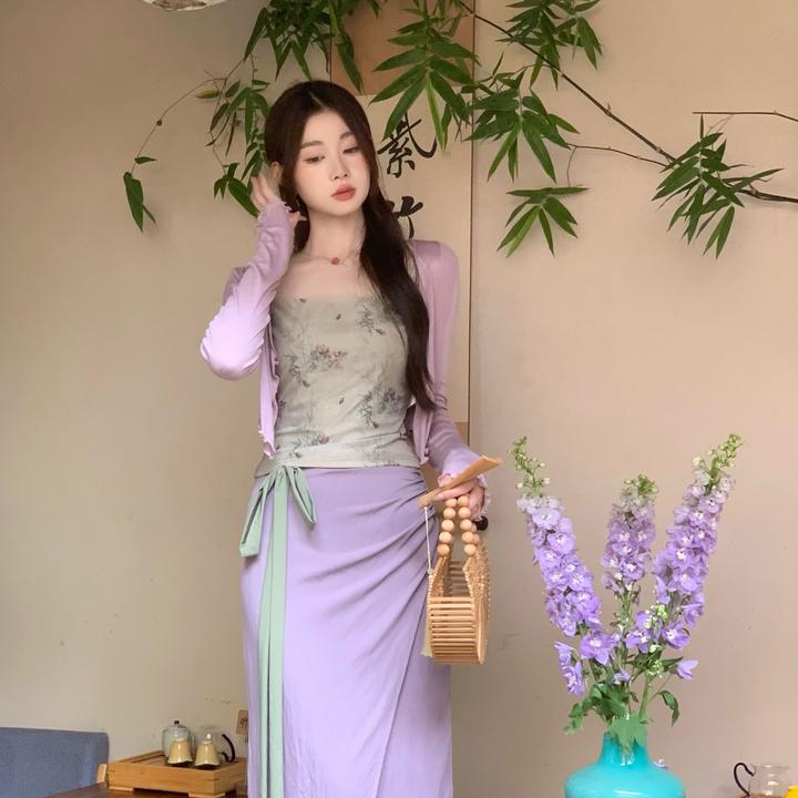 EIA一尧新中式国风【一帘幽梦】气质禅意温婉开衫+吊带上衣显瘦温柔
