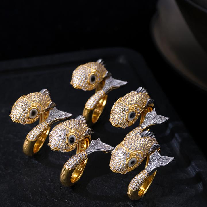 【思嘉】面包锦鲤·药师双板眼戒指（12月重工限定）|多样性发一BA0185