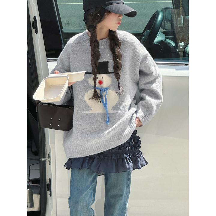 K29712孙小美韩系女童针织衫毛衣2025秋冬新款儿童上衣大童打底衫