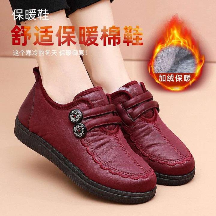 FAVMARTHA老北京布鞋女棉鞋软底防滑冬季妈妈鞋加绒加厚中老年保