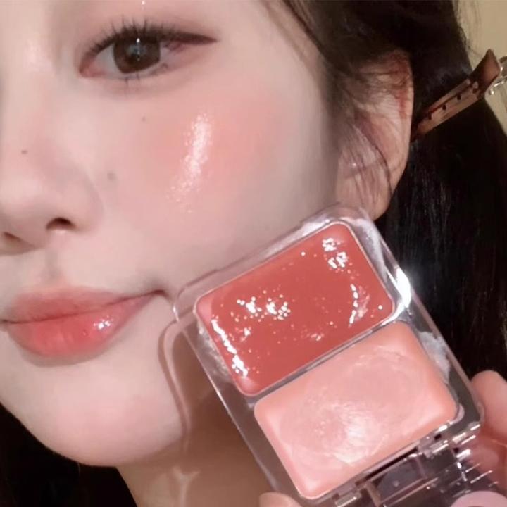 气血感水光腮红～双色水光腮红膏水润珠光提亮甜妹腮红高光多用