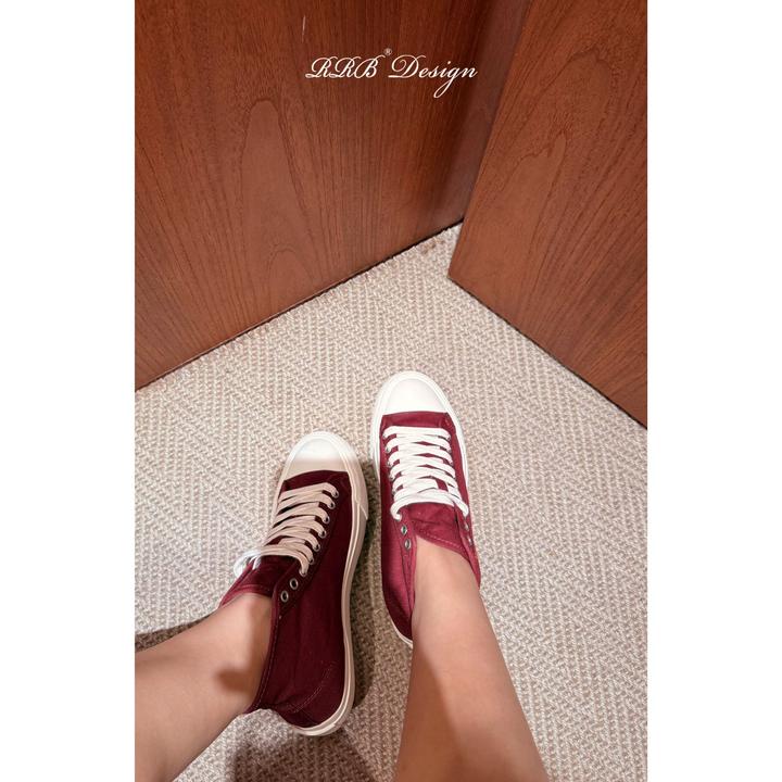 RRB Design 进口帆布橡胶大底时髦百搭拼色绑带高帮鞋休闲鞋