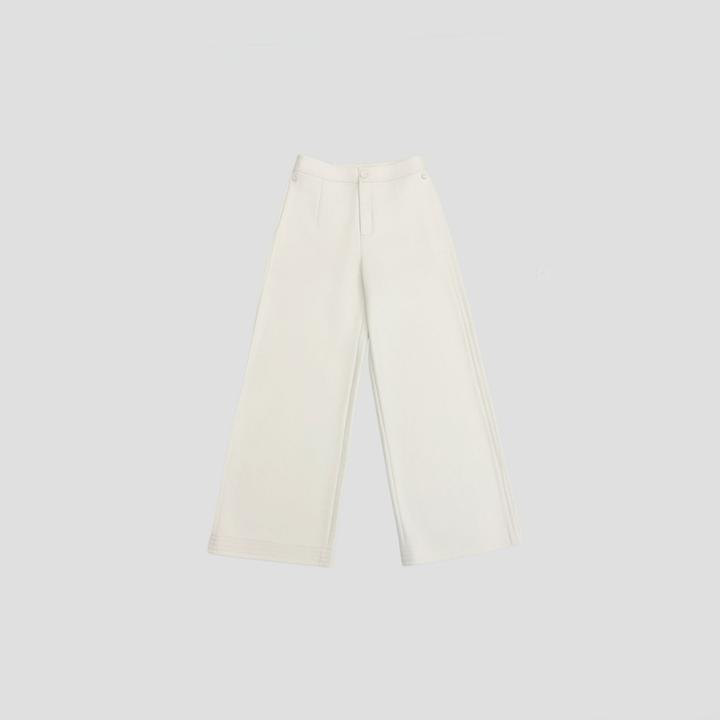 色织精仿/ 绵羊毛混纺 加厚显瘦立裁直筒休闲裤 BunnyXu丨L1011K