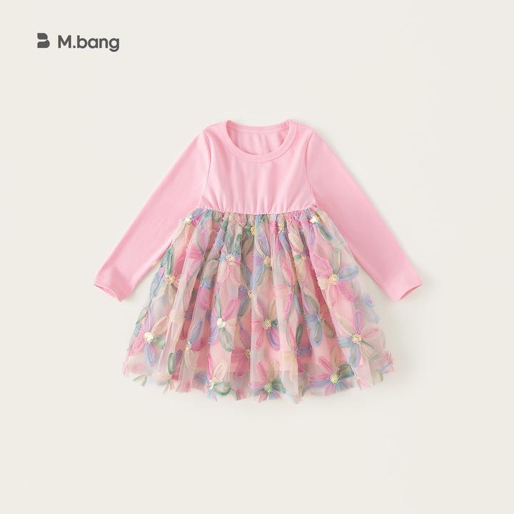 春季童装女童连衣裙春款小女孩春装裙子早春女宝宝花朵网纱公主裙