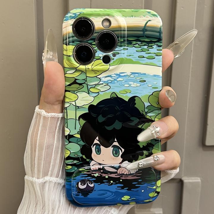 罗小黑适用苹果16promax/17菲林支架手机壳华为小米oppo荣耀vivo