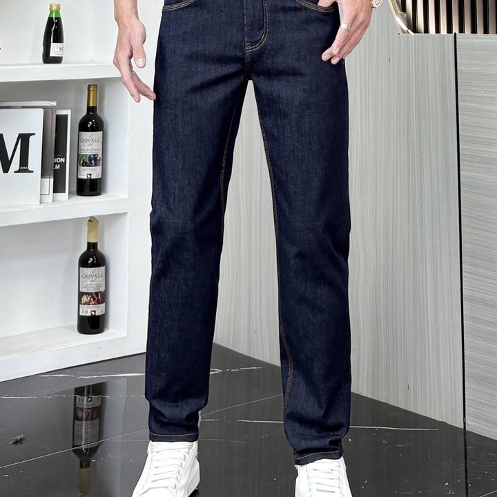 QSD1688三本针秋季不掉色弹力男士牛仔裤2025爆款直筒裤潮牌男装