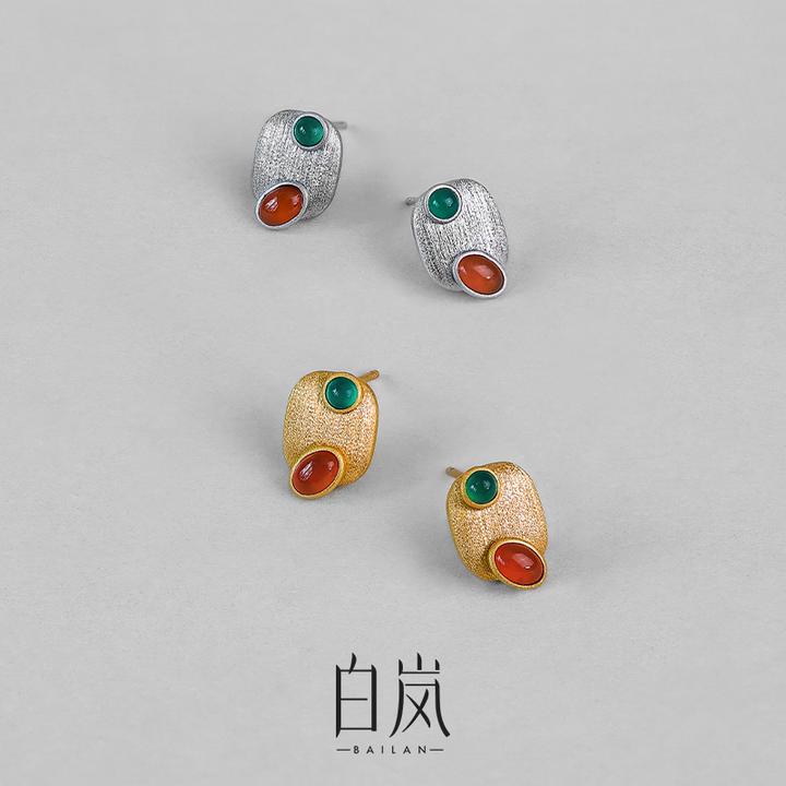 【8月上新】白岚多宝耳钉玛瑙耳钉耳环耳饰女气质轻奢饰品ED4710