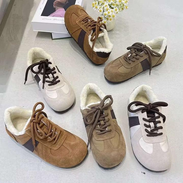 软底加绒保暖棉鞋百搭运动休闲鞋冬季新款复古超火德训鞋