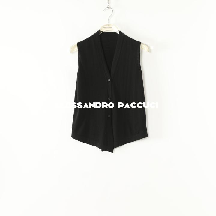 AP洛哥53052MM【黑标系列】日本进口三醋酸+羊毛V领时尚毛织马甲