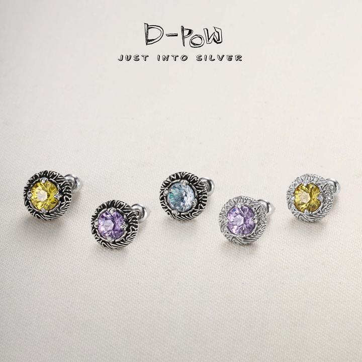 灯小炮 925银合成锆石耳饰 【龙吟】耳钉（9372）气质轻奢百搭复古