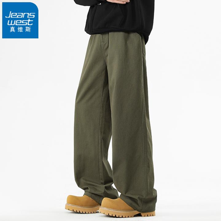真维斯四季日系纯棉工装裤男秋季美式高街宽松春秋长裤束脚休闲裤