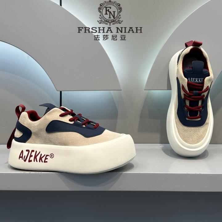 法莎尼亚潮牌板鞋2025新款秋冬季厚底增高运动鞋防滑耐磨开车男鞋