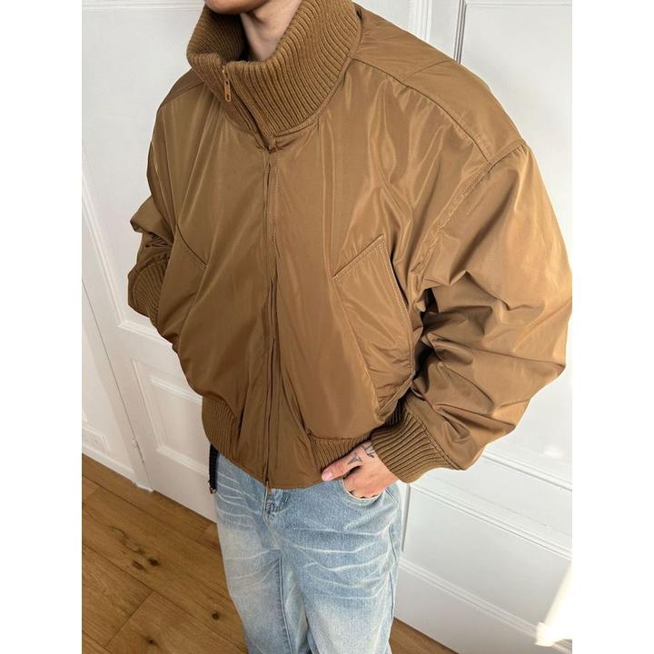 DeweLvum新品廓形宽松短款飞行夹克男秋冬季加厚保暖棉服外套男装