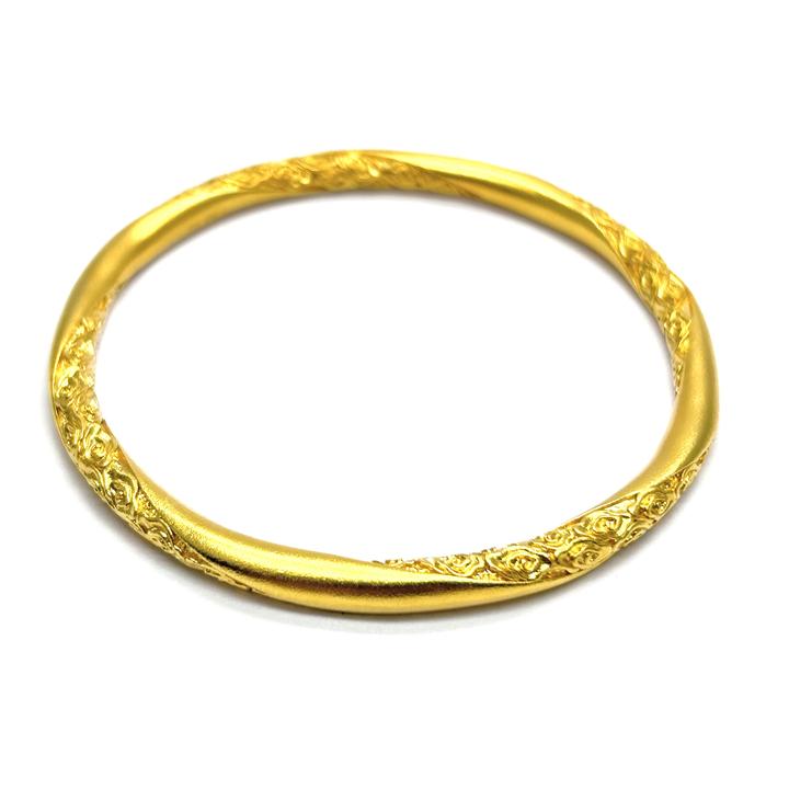 足银手镯 繁花似锦手镯 520送女友 送对象 送长辈