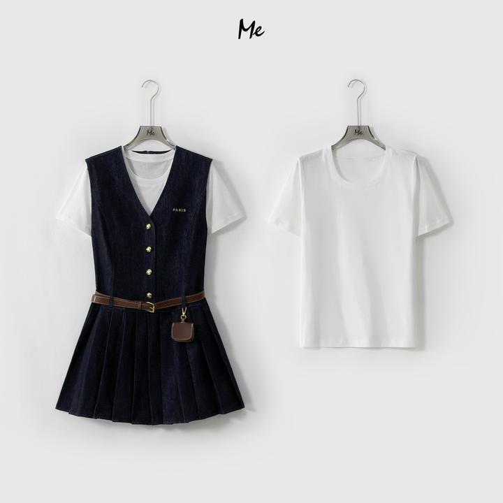 ME【曼哈顿两件套】奢牌感收腰显瘦舒适时尚休闲连衣裙MESS5639