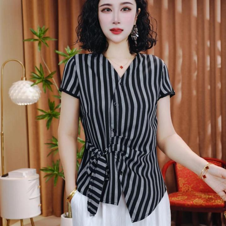 2025夏季新款衬衫显瘦开衫宽松小衫遮肉长袖遮肉上衣雪纺衫W431