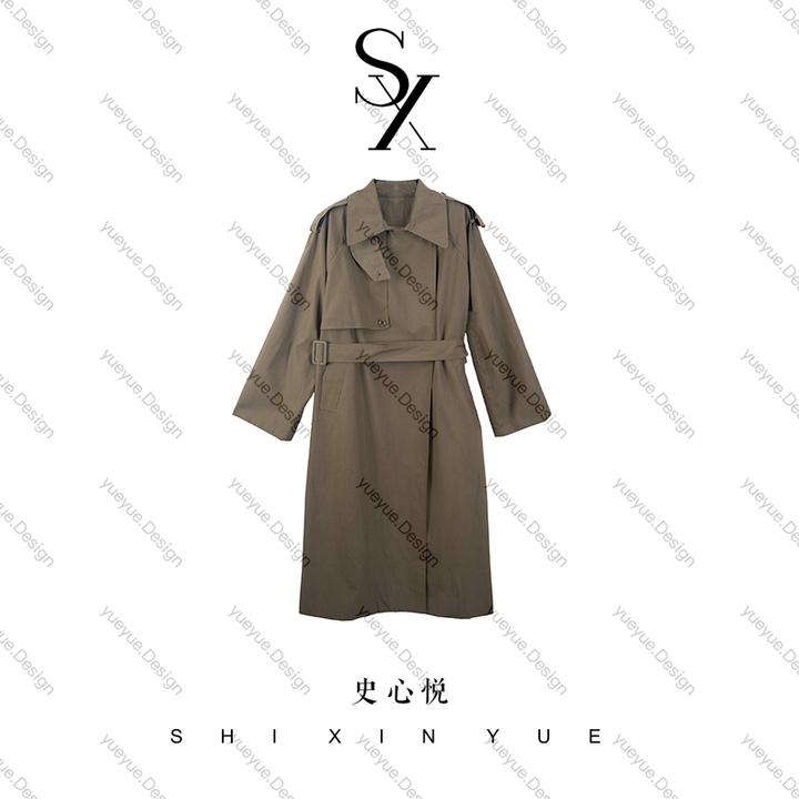 【悦悦专属】高品质经典百搭长款风衣外套Y828