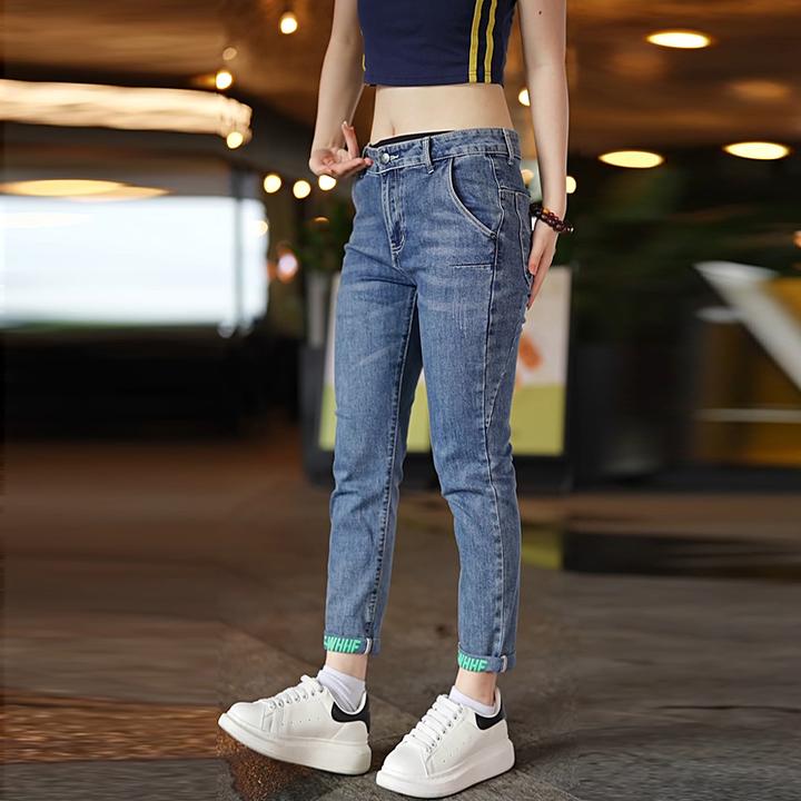新款九分男士牛仔裤修身新款休闲时尚韩版百搭裤子男弹力直筒