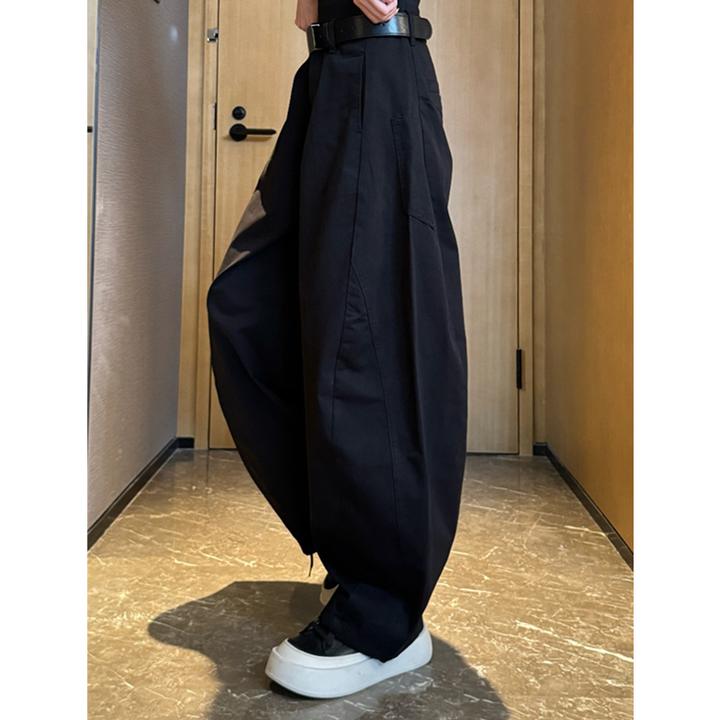 高腰阔腿弯刀牛仔裤女2025春秋新款大码胖mm宽松显瘦直筒镰刀裤子