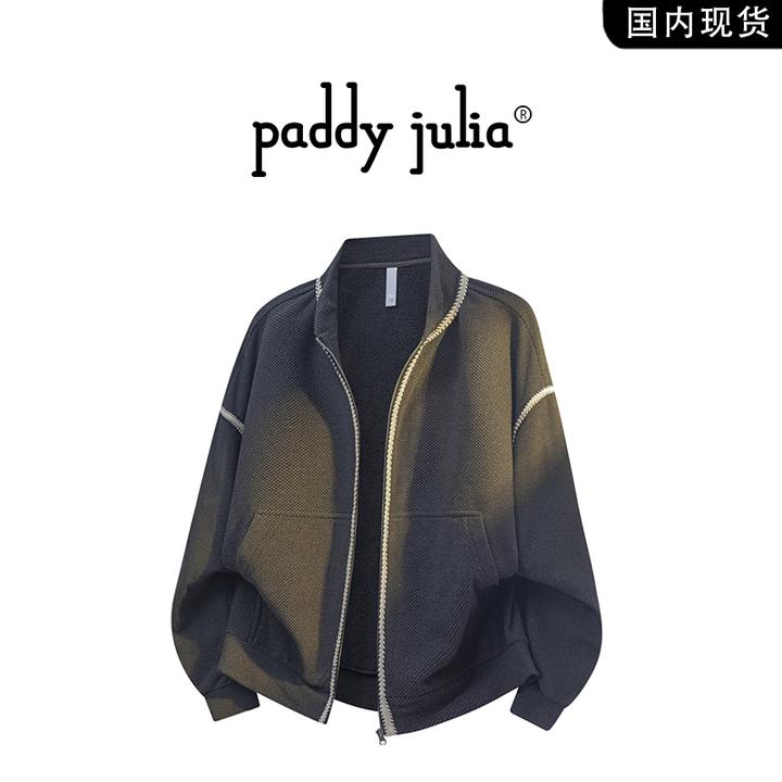 Paddy julia美式高级感长袖开衫卫衣男款春秋季翻领休闲设计外套