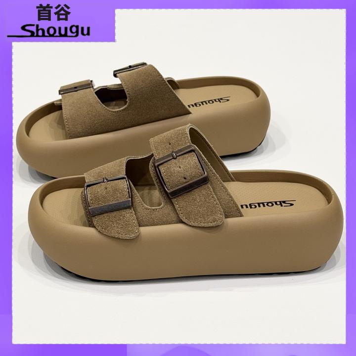 shougu/首谷勃肯拖鞋女款2025夏新款休闲凉拖外穿凉鞋百搭一字拖