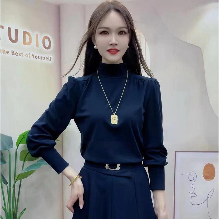 洋气半高领双面一体绒内搭保暖打底衫女厚2025新款百搭减龄上衣