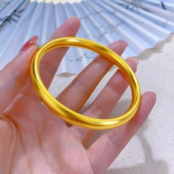 铜合金手镯 7N泥鳅背素圈手镯女光面经典传承实心镯子闭口