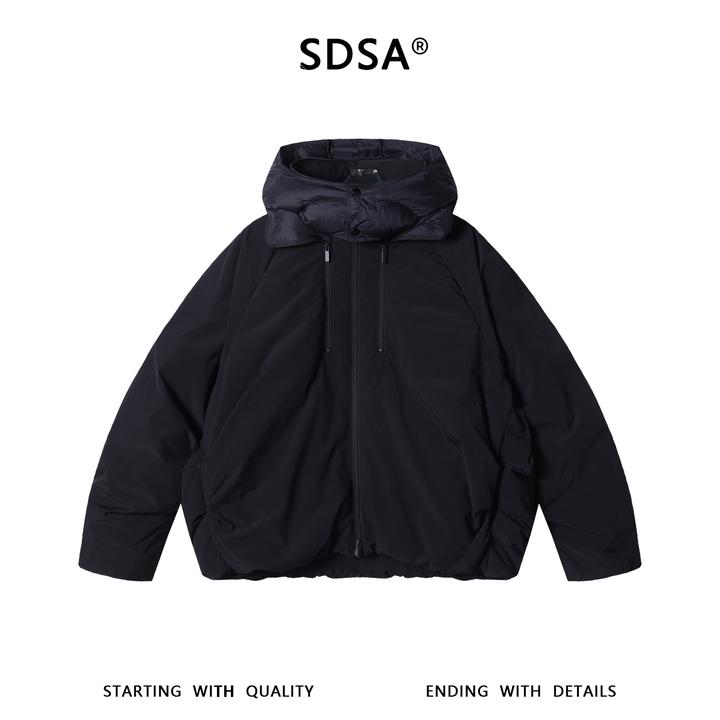 SDSA男士秋冬新款痞帅男装时尚羽绒服连帽外套拼接设计时尚百搭