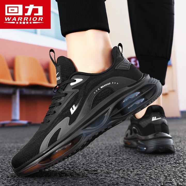 回力男鞋2025新款冬季透气黑色气垫减震跑步运动休闲网面轻便潮鞋