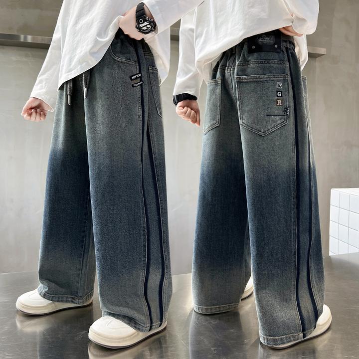 男童直筒牛仔裤春秋宽松儿童秋季裤子洋气2025中大童休闲韩版长裤