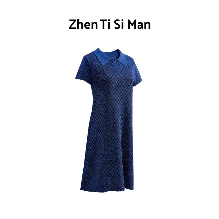 ZHENTISIMAN闪闪纱套头polo衫连衣裙依依LA5003