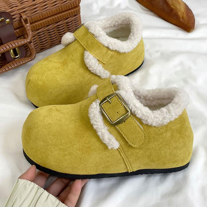 黄色低帮时尚青春韩版复古加绒保暖学院潮流港风新款小众休闲板鞋