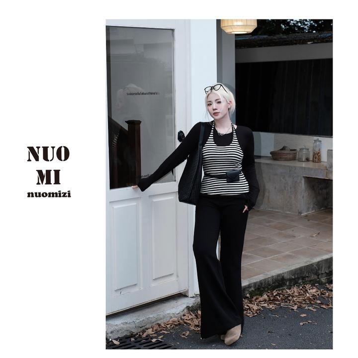 ZOZ糯米子[超模裤]高腰拖地裤直筒宽松显瘦遮胯喇叭阔腿裤