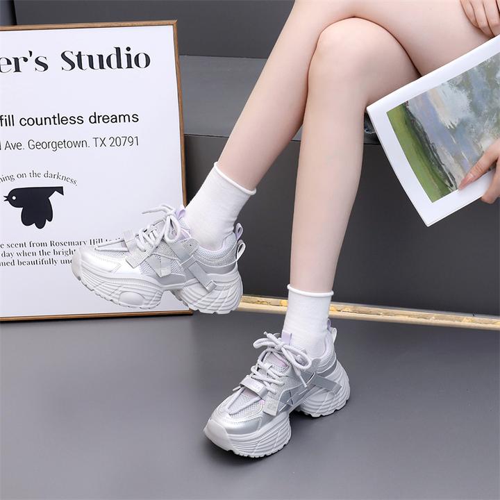 厚底老爹鞋女2025春季增高新款休闲鞋爆款百搭软底防臭轻便运动鞋