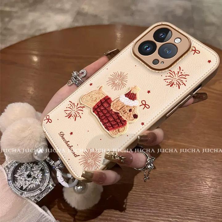 烟花狗狗适用苹果16promax手机壳卡通可爱小米14高颜值华为mate60