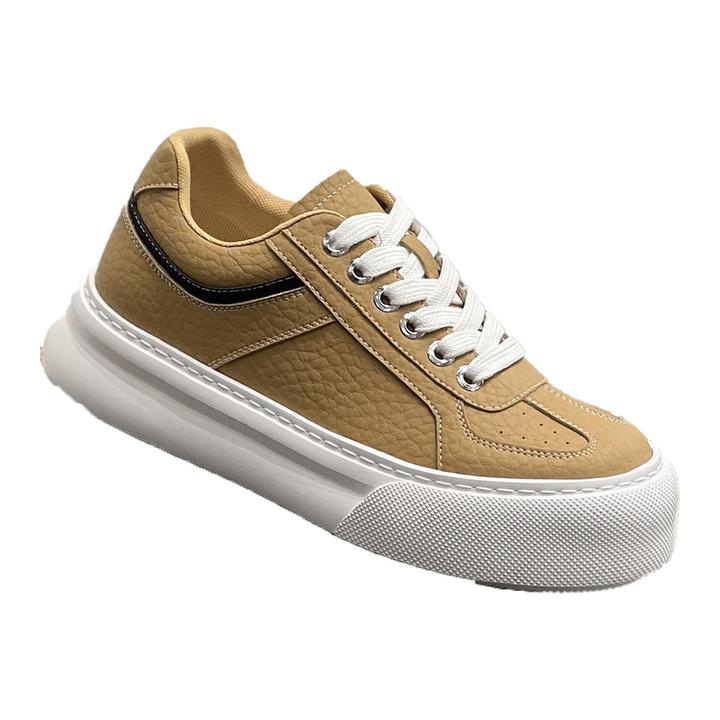 【香港DcSU&Shoes官方正品】低帮纯色系带板鞋简约增高厚底阿甘鞋