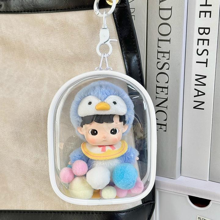 透明10cmPVC盲盒收纳挂件包公仔娃娃动物贴贴系列手办外出溜娃包