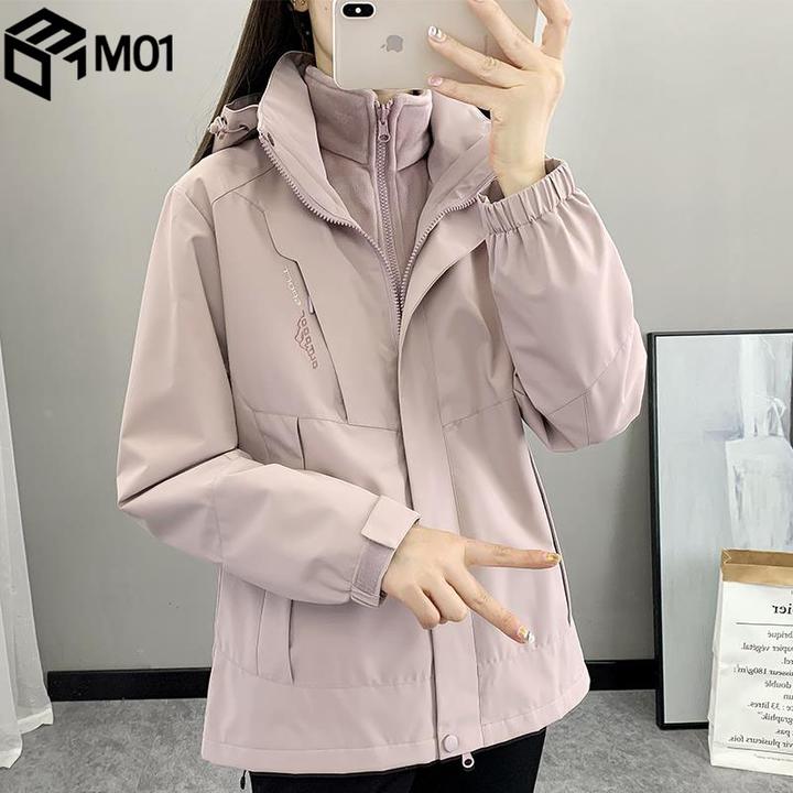 M01冲锋衣外套女款2025秋季新款三合一可拆卸防风防水登山风衣