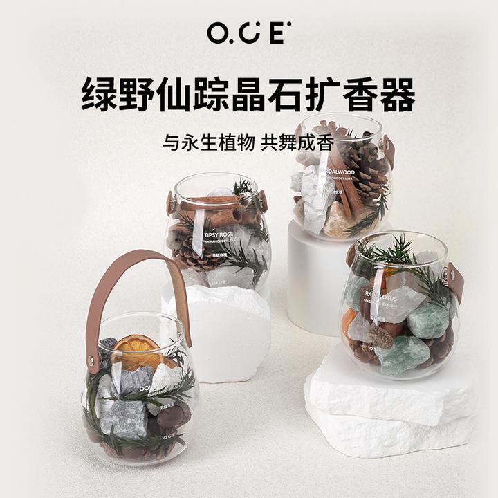 OCE绿野仙踪香薰晶石精油扩香器玻璃罩玫瑰花摆件礼盒品质客厅