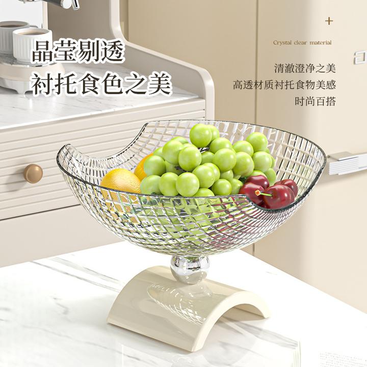 水果盘客厅家用轻奢高颜值茶几高脚果盘大号点心零食干果盘摆放盘