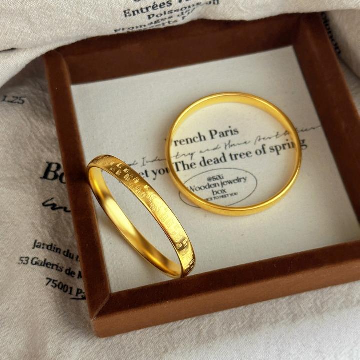 铜合金手镯 百福手镯气质轻奢时尚百搭金店专柜同款小众经典素圈