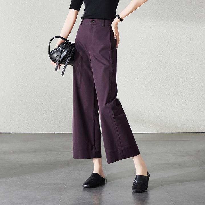 索菲丝尔2025秋装新款简约通勤时尚高腰阔腿裤女九分休闲裤531117