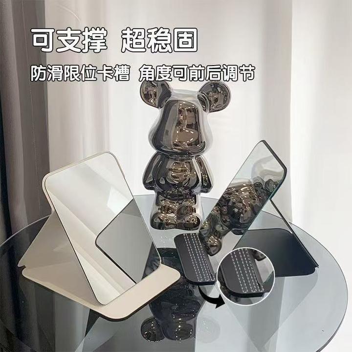 黑白公主风便携家用梳妆镜随身高清专用桌面化妆镜子镜子化妆镜